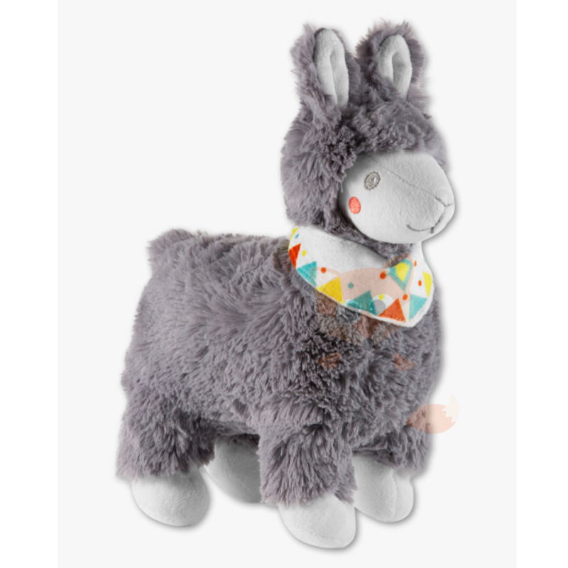  peluche lama gris bandana 